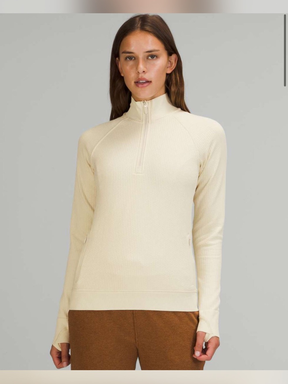 lululemon athletica Engineered Warmth Half Zip White Opal
